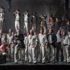 Stephen Richardson (Dansker), Daniel Norman (Red Whiskers), Roderick Williams (Billy Budd), Eddie Wade (Donald) with members of the cast and chorus