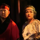 Struan Davidson as the Physician and Flora Caldwell as the Lady in Waiting